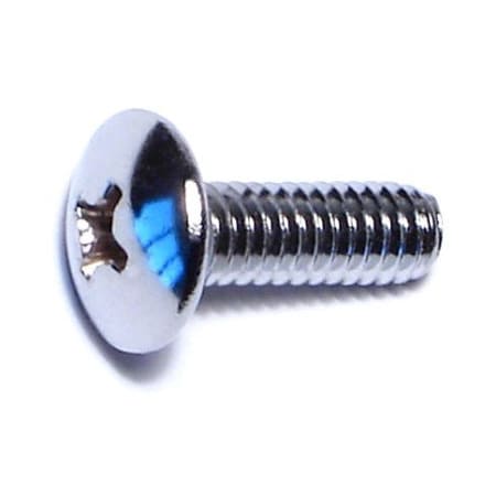 Midwest Fastener #8-32 x 1/2 in Phillips Truss Machine Screw, Chrome Plated Brass, 15 PK 70153